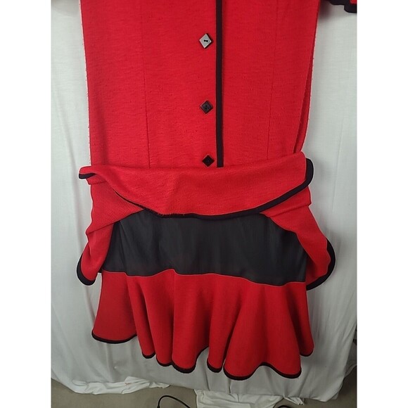 Vintage Vicky Vaughn 3/4 Dress 70's Fit and Flare Puffy Sleeves Jersey READ Desc - Picture 11 of 14